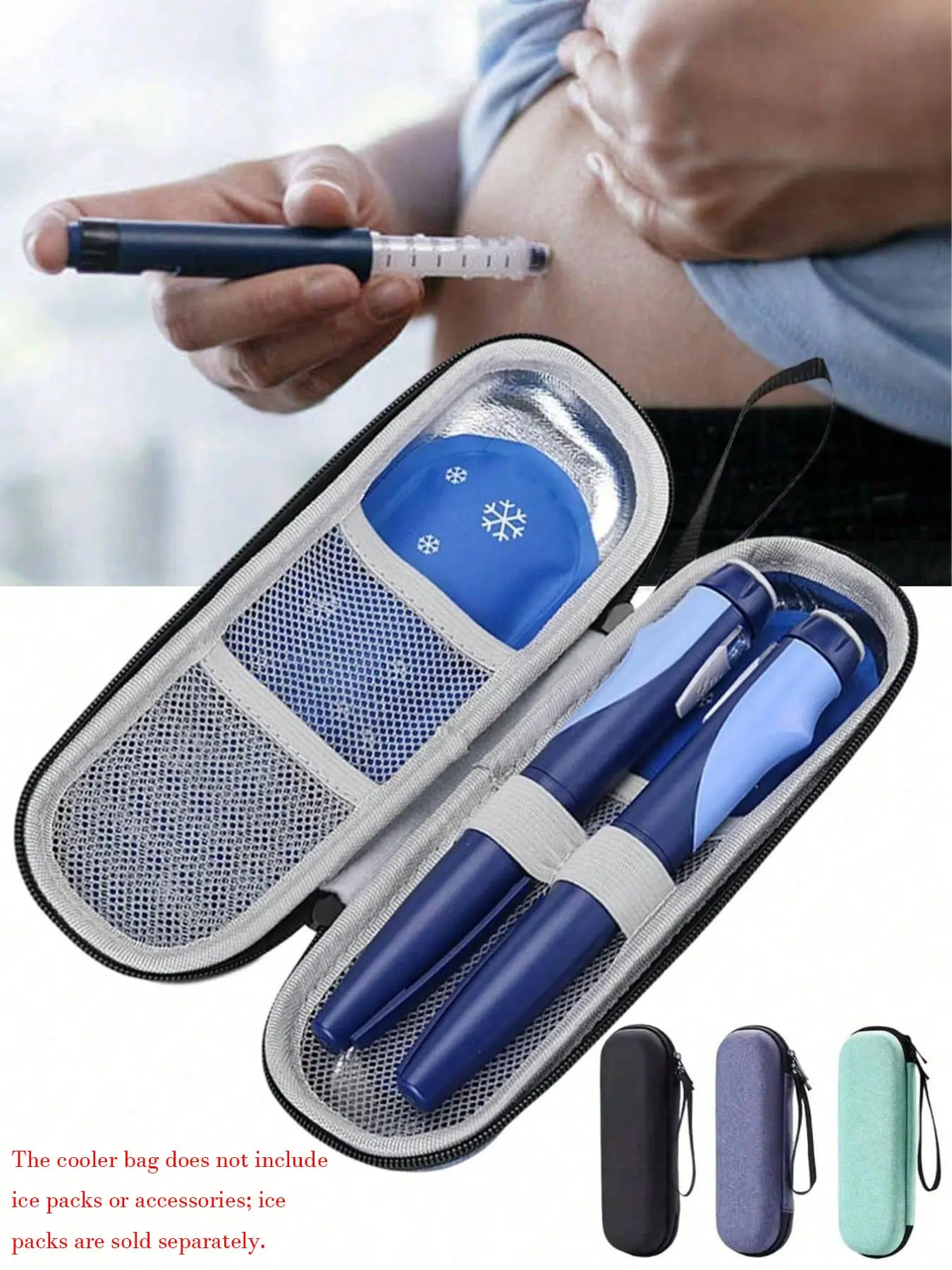 Insulin Cooler Bag Portable Thermal Insulated, Multifunctional Insulated Bag, Insulation Bag, Soft Cooler Bag, Cooler Pouch, Ice Pack Holder, Lightweight Travel Organizer, First Aid Kit, Medical Bag, Summer Essentials