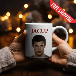 "Jacup" pun mug, Jacob from Twilight Pun Mug 11oz, Vday Gift for Coffee Lovers, Team Jacob Merchandise, Gag Valentine's Day Present, Funny Twilight Fan Cup, Trendy Twilight Merch
