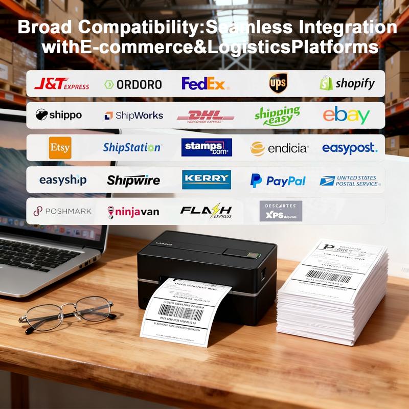 Shipping Label Printer Bluetooth Thermal Label Printer - 4x6 Thermal Printer for Small Business, Compatible with iPhone, Android, Amazon, Shopify, UPS