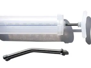 Horse Dental Drenching Syringe Veterinary Tool for Equine Care 400ml Steel Nozzl