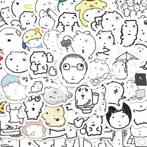 70pcs Joke Bear & Sanrio Minimalist Doodle Stickers Pack, Diy Art Stickers Waterproof Cute Cartoon Decals for Laptop, Water Bottle, Journal & Scrapbook, Doodle Lover Gift, Sticker Sheets