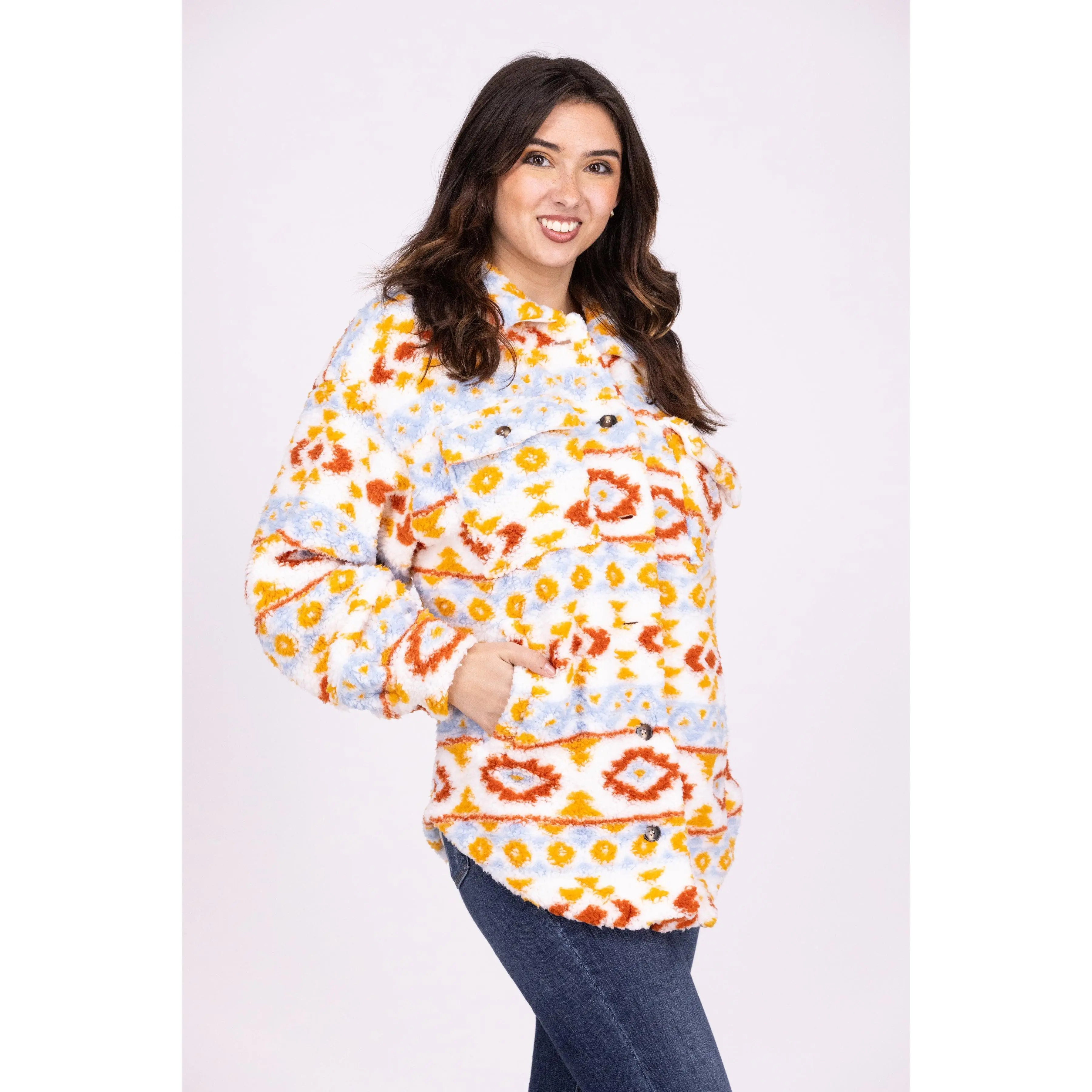 Nothing Else To Do Women's Boho Collared Shacket