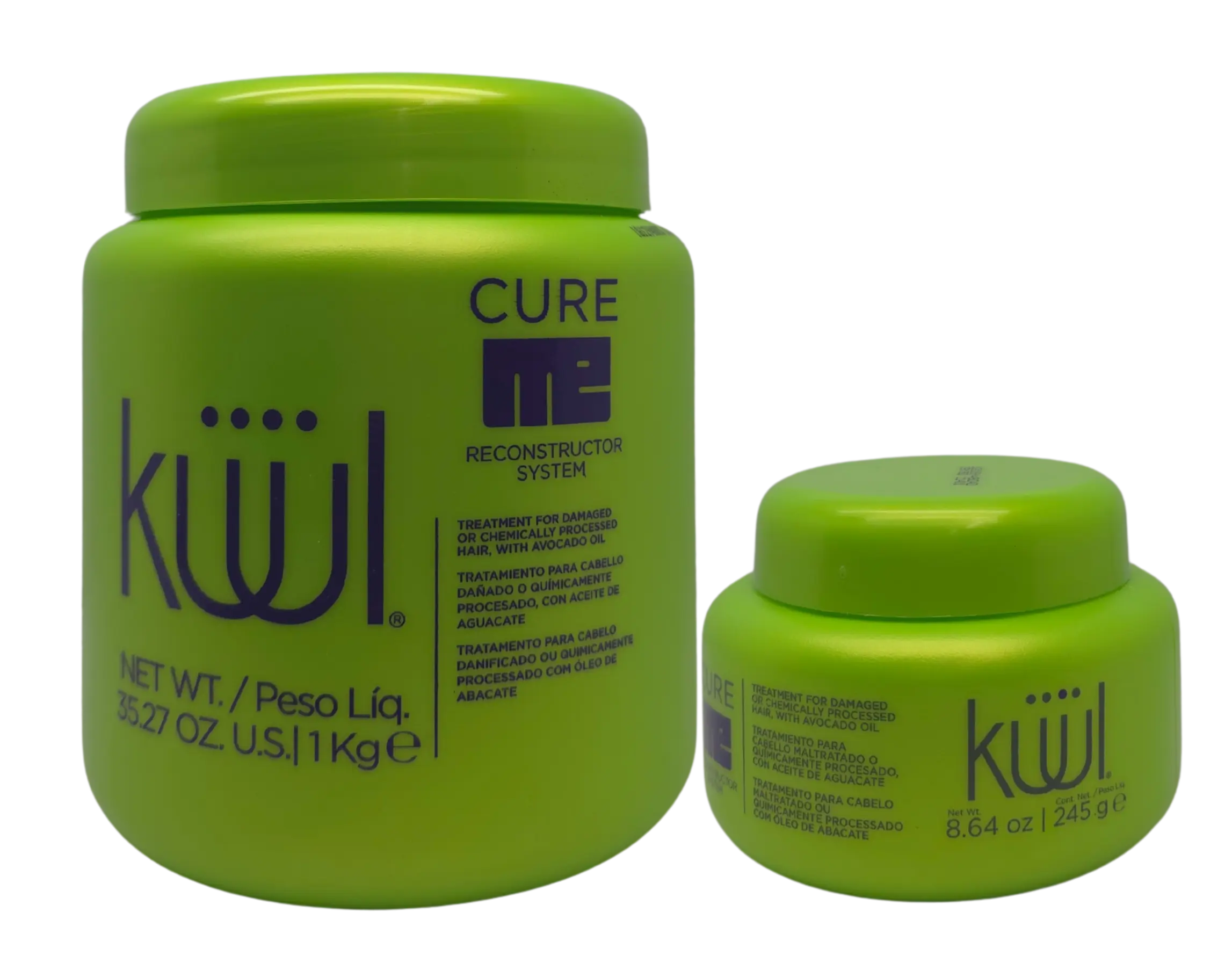 KUUL Cure ME Reconstructor System - Avocado Extract Nourishing Haircare, Youth-Focused Repairing Dry Hair Treatment, 1kg/35.2oz Hair Care Solution Dry Hair Mask Hair Hydration