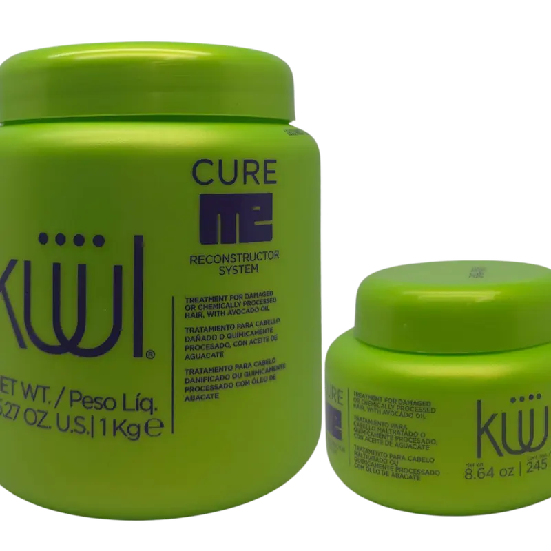 KUUL Cure ME Reconstructor System Deep Conditioner - Avocado Oil & Extract Reparative Haircare, Intense Repair Hair Strengthener for Damaged Locks, Hydrates Dry Hair, 1kg/35.2oz Deep Hydration Hairproduct