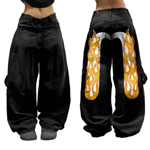 Y2K Jeans Hip Hop Oversize , Retro Personalized Print Jeans  New Punk Hip Hop , Jeans Couple Street Wear, Plus Size jeans, Streetwear Pants