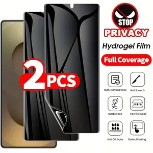 2 pcs Anti Spy Hydrogel Film Protection For Samsung Galaxy S26 Ultra Edge S25 FE S24 S23 S22 S20 S21 Ultra Plus S21 FE S20 Screen Protector On Samsung A17 A16 A26 A36 A56 A15 A25 A35 A55 Soft Privacy Hydrogel Screen Protector Film Accessories