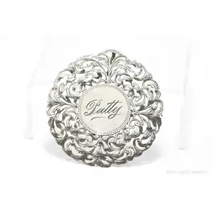 Large Ornate Antique "Patty" 900 Silver Brooch Pin Pendant