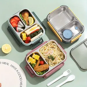 Stainless Steel Insulated Thermal Lunch Box with Compartments, Dishwasher Safe, Perfect for Work School Picnic Travel, Durable Bento Box Design Tableware