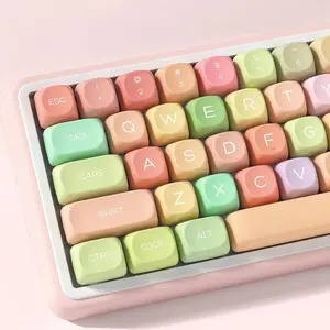 P-Z Cute Candy Keycap Set, Dye-Sub PBT MOA Profile Custom Keycaps, 134-Key Rainbow Set for Mechanical Keyboards