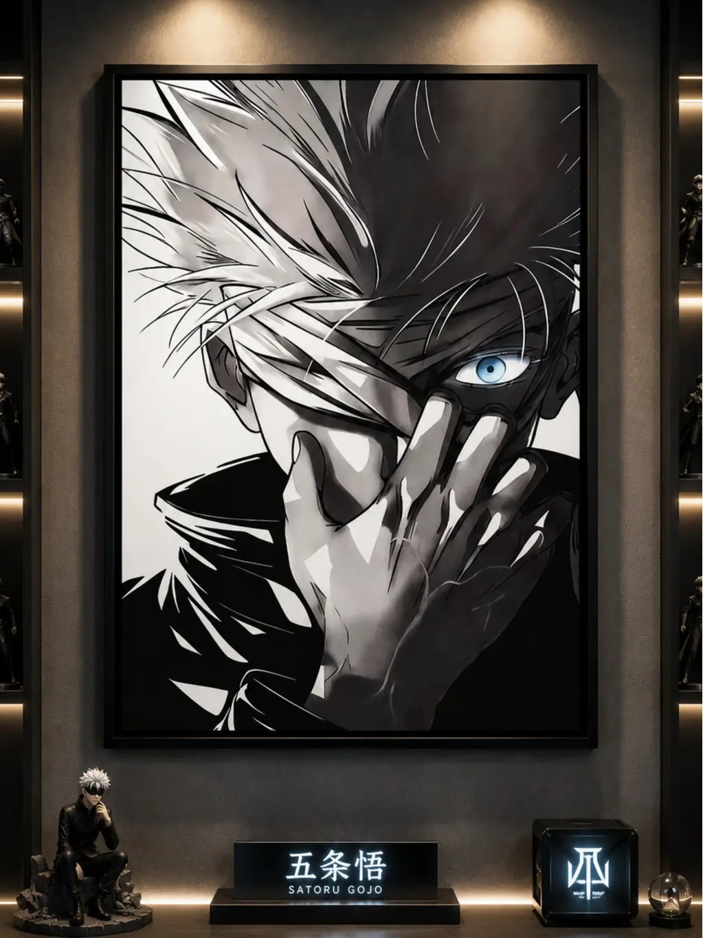 Satoru Gojo Anime Canvas Wall Art Print - Premium HD Waterproof Character Art, Decorative Animated Character Element Prints, Japanese Aesthetic Home Decor, Unique Gift for Anime Fans, Ready to Hang