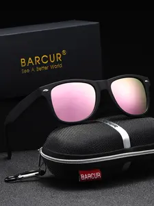 BARCUR Polarized Sunglasses Made PC Material Unisex TAC Lenses Clearenhanced Visual Impact Cycling Fishing Leisure Activities Polarized Sports Glasses Sunglasses Square Circular Frame Decoration Holiday Gift Selection Sunglasses