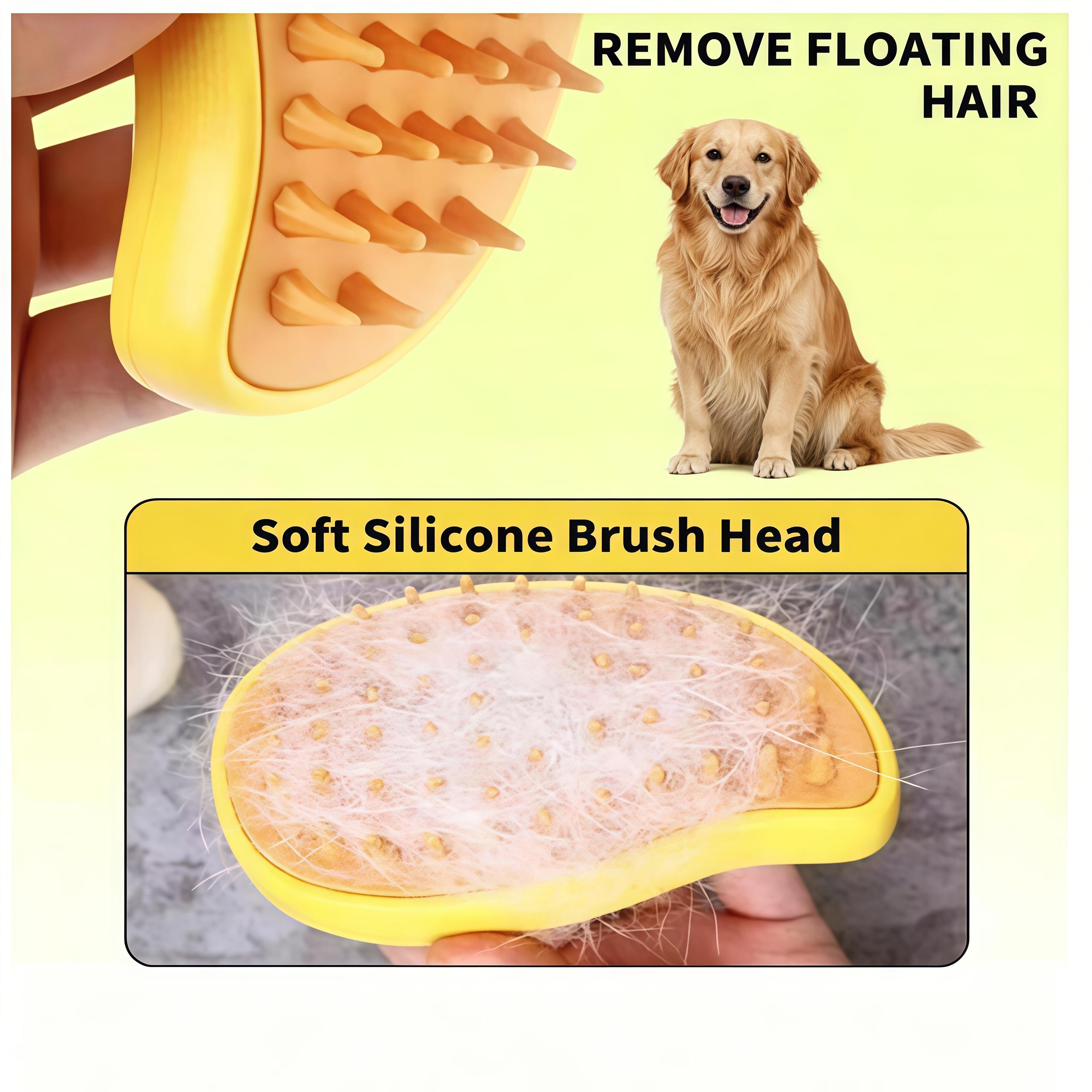 3 in 1 Pet Steam Brush with Mist Anti-Static Spray,Steamy Cat/Dog Brush Cat Steam Brush Pet Hair Brush with Mist Anti-Static Spray,Pet Hair Removal Brush, Pet Grooming Tool for Dog & Cat, Cat Hair Brush for Removing Tangles and Loose Hair, Shedding Brush