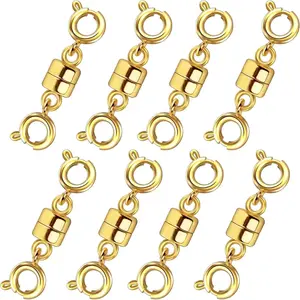 Magnetic Necklace Clasp,Magnetic Clasp Connector Gold and Silver,Necklace Extenders For Women, Fashionable DIY Jewelry Accessories for Women & Girls,Magnetic Necklace Clasps And Closures.