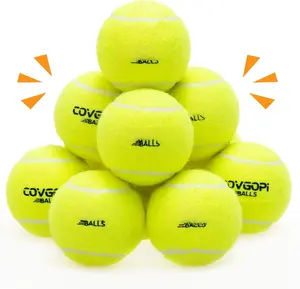 Tennis Balls 12 Pack - Squeaky Interactive  Ball Toys for , Exercise, Indoor Outdoor Play - 2.5" Rubber Pet Balls for Small, Medium, Large Dogs