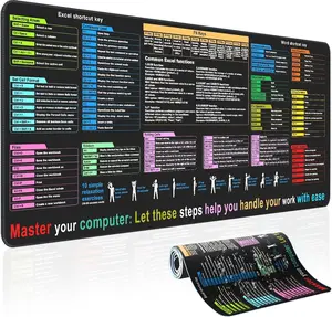 Excel Cheat Sheet Desk padContains 12 Types of Common Skills in Excel and Word|Large XL Size31.5 * 11.8 inch|Desk mat for Keyboard and |WorkStudyGaming  pad|WaterproofAnti-Slip