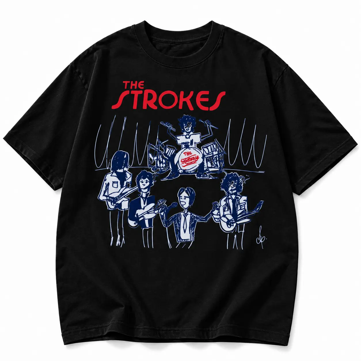 Oversized Tshirt Men The Strokes Band Tour T-Shirt 90s Retro Music Graphic Tee Top Unisex 90s Men's Graphic Tee t Shirts Funny Graphic Tee Good Graphic Tees Graphic Tees
