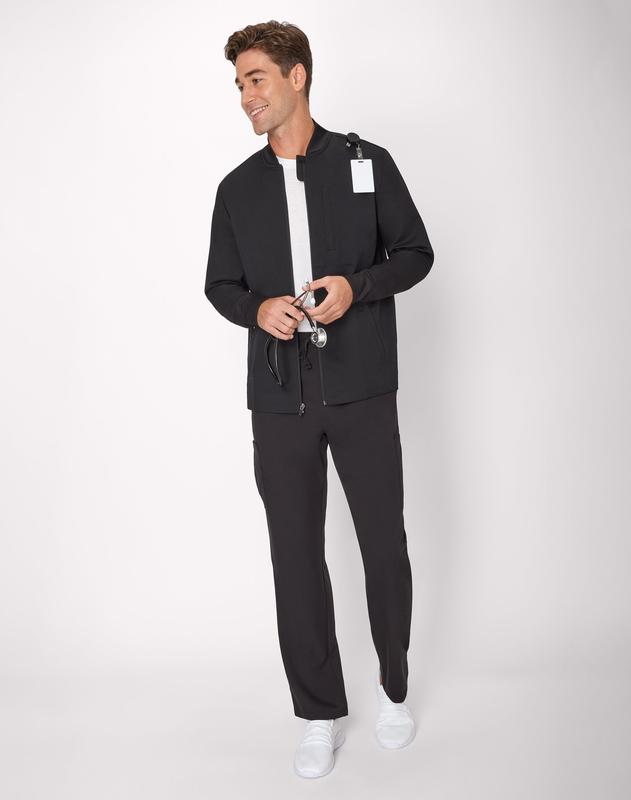 Hanes Comfort Fit Scrubs Men's Full-zip Scrub Jacket Underwear Comfortable Soft Stretch Fabric Breathable Hmb104