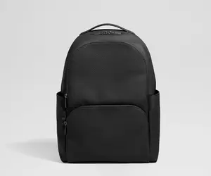 Leather Backpack in Jet Black