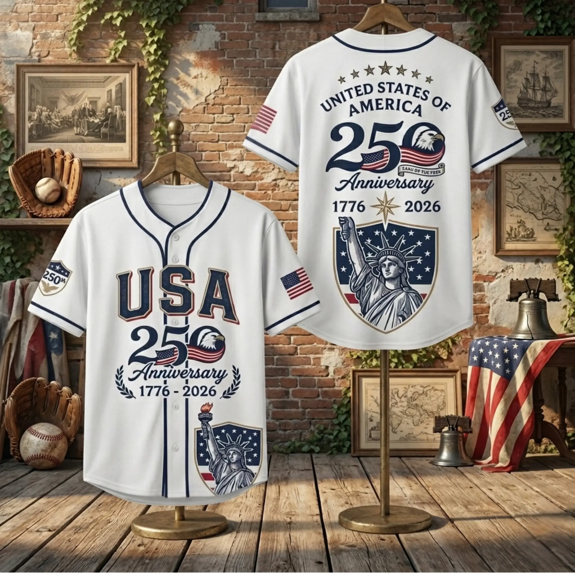 Independence Day Baseball Jersey, Personalized Patriotic Youth Shirt, America 250 Celebration Jersey, Custom USA Freedom Sportswear, Fourth of July Gift, American Birthday Fan Apparel