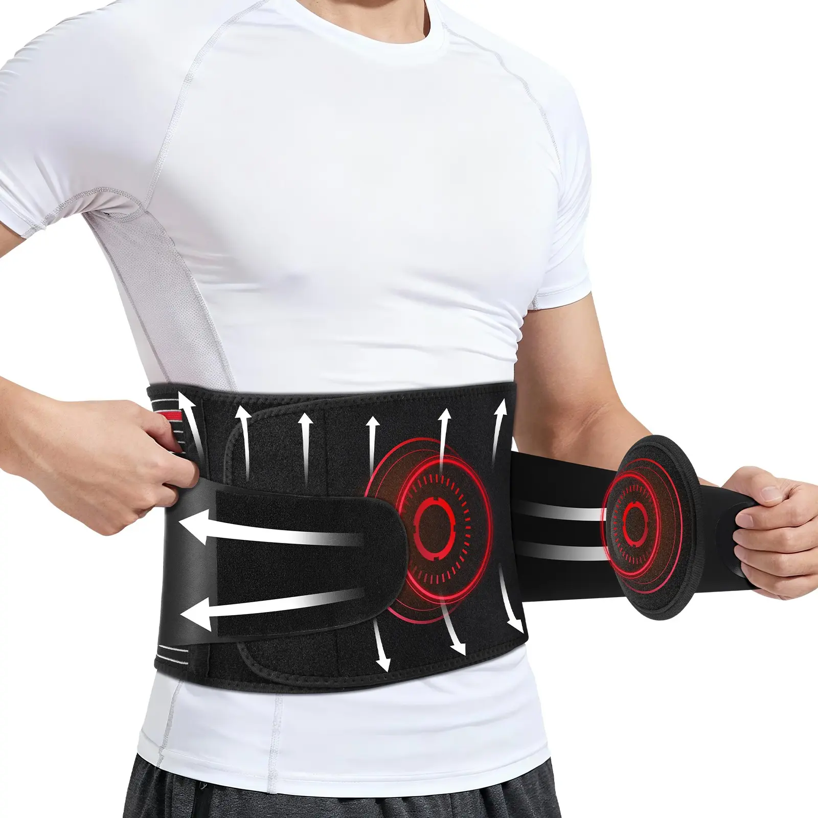 Hernia Belt with Pressurized Strap,  Adjustable with Removable Pads & Extra Compression Strap for Abdomen Waist, Lower Back Lumbar Wrap Belt for Men & Women, Support, Abdominal Binder Wrap, Lower Back Brace