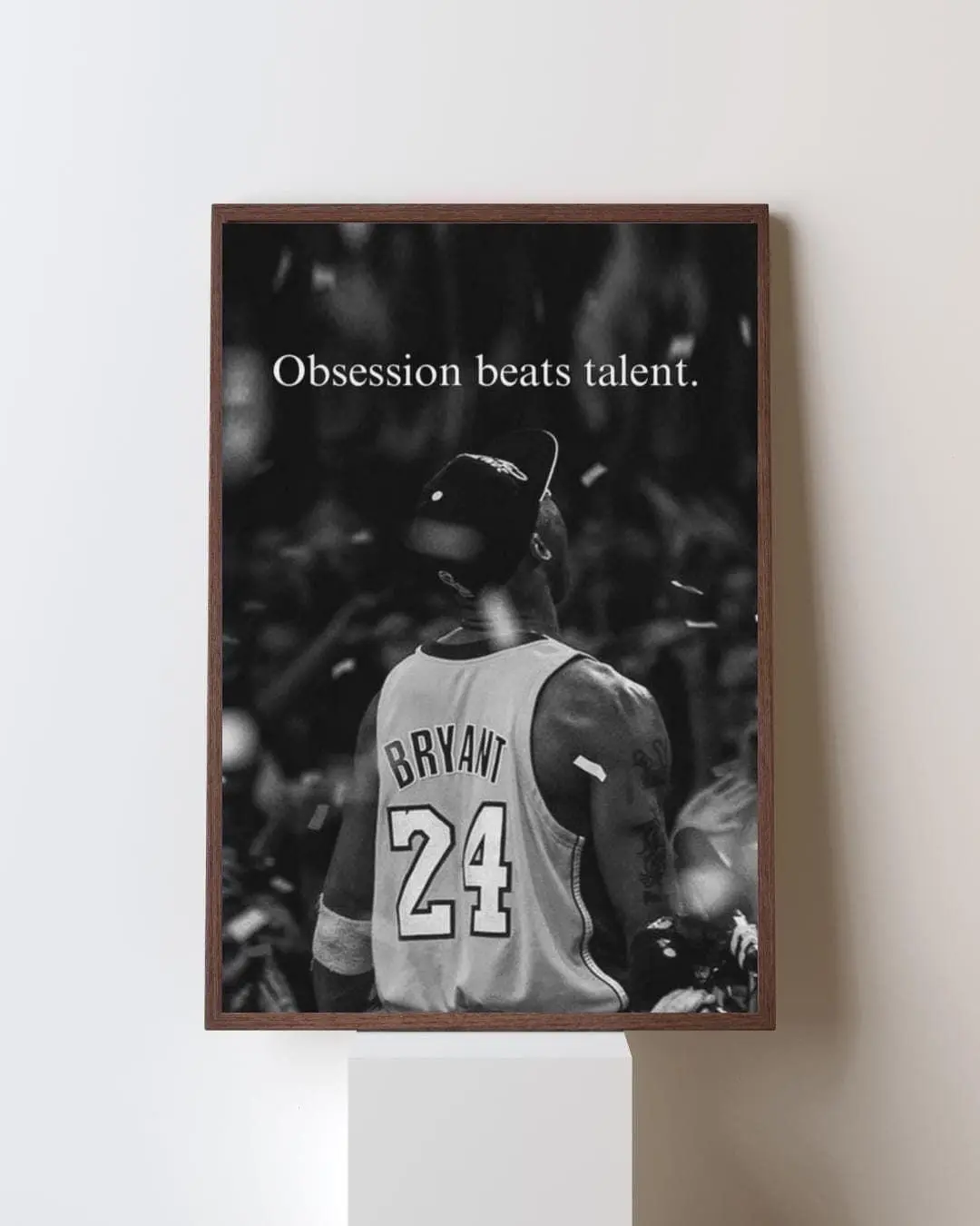 [Sale Off To 40%] [UNFRAMED] Obsession Beats Talent Kobe Bryant Poster, Black and White Basketball Motivation Wall Art