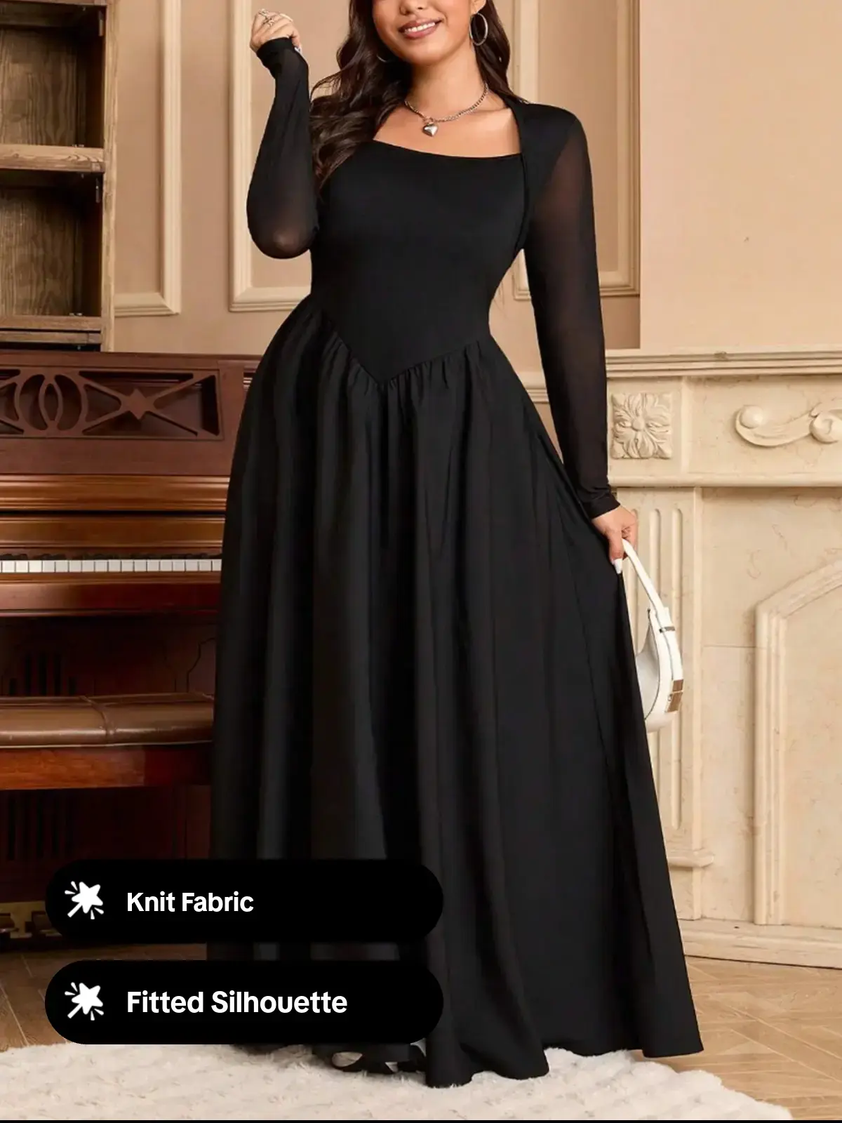 Plus Size Women's Fashionable Elegant Solid Color Waist-Curling Loose Dress,  Comfortable & Stylish Design for Daily Wear - TikTok Shop