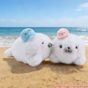 25cm/9.84in Comfort Seal Plush Toy, Soft stuffed animals, Soft & Fluffy, 2 Cute Styles - Blue Sleepy/Pink Beady Eyes, Valentine’s Gift for Girlfriend & Loved One, Companion Doll for Kids’ Growth, Hug Buddy for Cozy Days