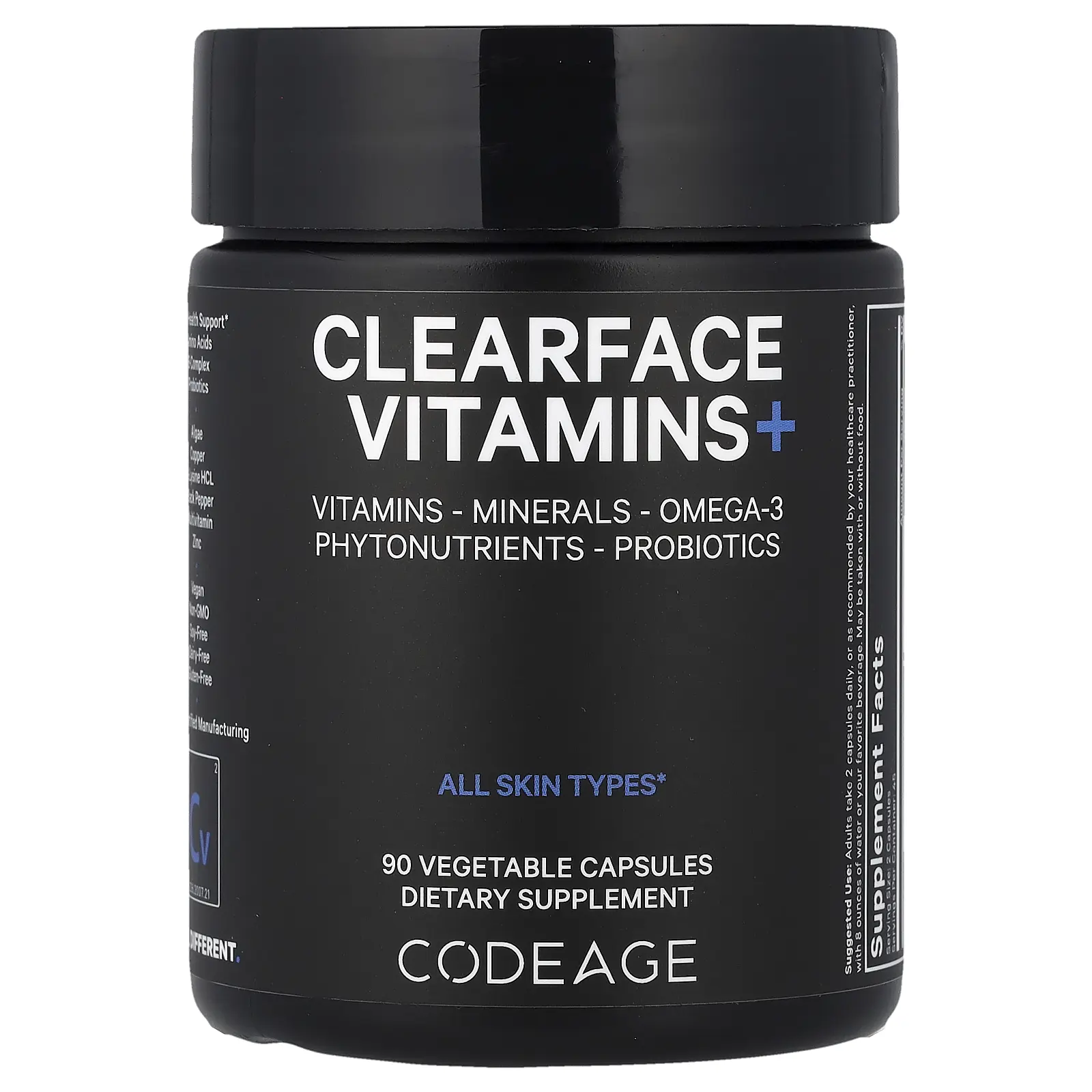 Codeage Clearface Vitamins+, 90 Vegetable Capsules Codeage Clearface Vitamins+, 90 Vegetable Capsules