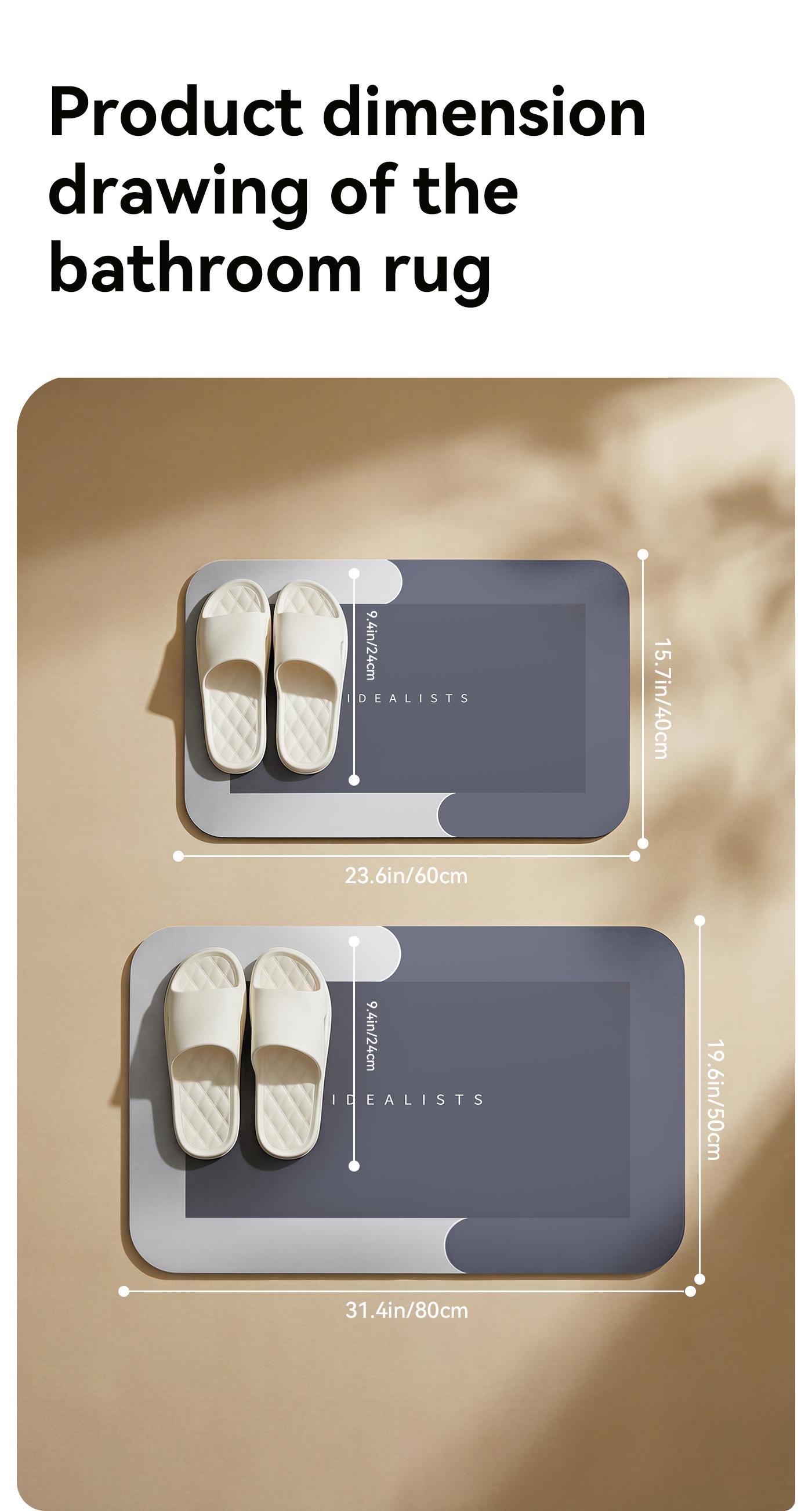 Bathroom Mat Premium Quick-Dry-Ultra-Absorbent Thin Diatomite Bath Mat-Rubber Backing Thin Non-Slip, Machine Washable, and Mildew-Resistant Rug for Shower, Kitchen, Laundry Room,and More with Geometric Design and Easy Cleaning last-minute  Holiday Haul