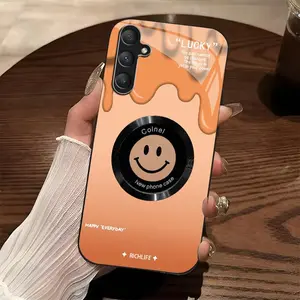Cute Smile MagSafe Case for【Galaxy A16 5g】 | Glitter Gradient Phone Case with Lens Protection | Cute Aesthetic Accessory.666