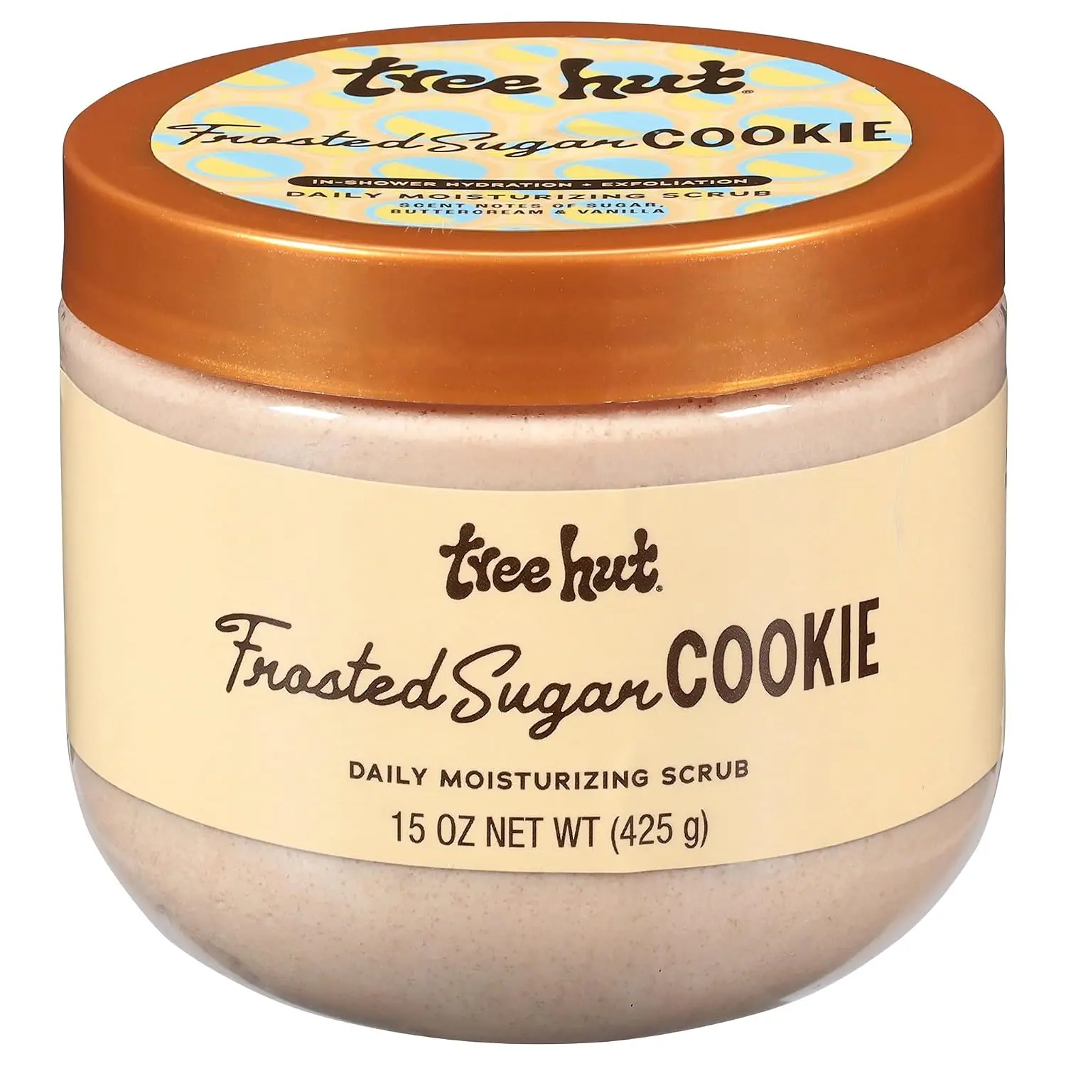 Tree Hut Frosted Sugar Cookie Daily Moisturizing Body Scrub, 15 Oz | Gentle Whipped Sugar Scrub with Shea Butter, Exfoliates, Hydrates & Leaves Skin Soft and Radiant for Everyday Use