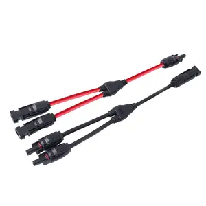 Solar Connectors Waterproof Y Branch Parallel Adapter Cable Wire Plug Tool Kit for Solar Panel IP67 Waterproof IP67 Flame Class UL94-VO