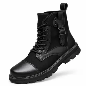 YANXIANSHOES Men's High-Top Combat Work Boots Lace-Up Durable Rubber Sole All-Day Comfort Work Safety Footwear Work Safety Sneakers