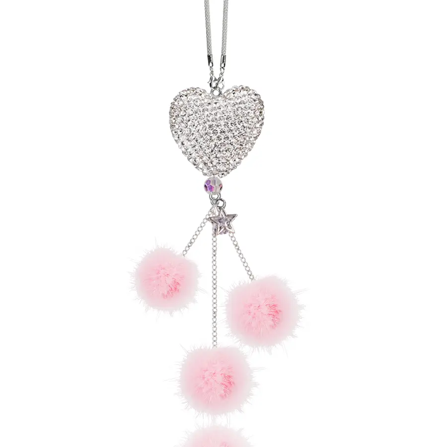 Shiny car stuff Bling rear view mirror accessories Pink rear view mirror accessories Heart car accessories Pink car accessories interior Bling pink car accessories bling Rear view mirror for rear view mirror accessories Car hanging ornament