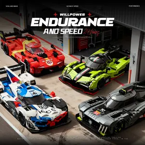 City Racing Car Model Toys Kit Miniature Set Super Sports Car Desktop Ornaments Assembly Samll Particle Bricks Building Blocks Model Christmas Halloween Gifts For Kids Adult