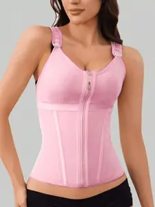 Luxe Curve Women's Adjustable Hook & Eye Closure Shapewear Top, High Stretch Zipper Corset Waist Trainer, Tummy Control Shaper with Adjustable Straps for Daily Wear, Post Op Shapewear, Colombian Shaper