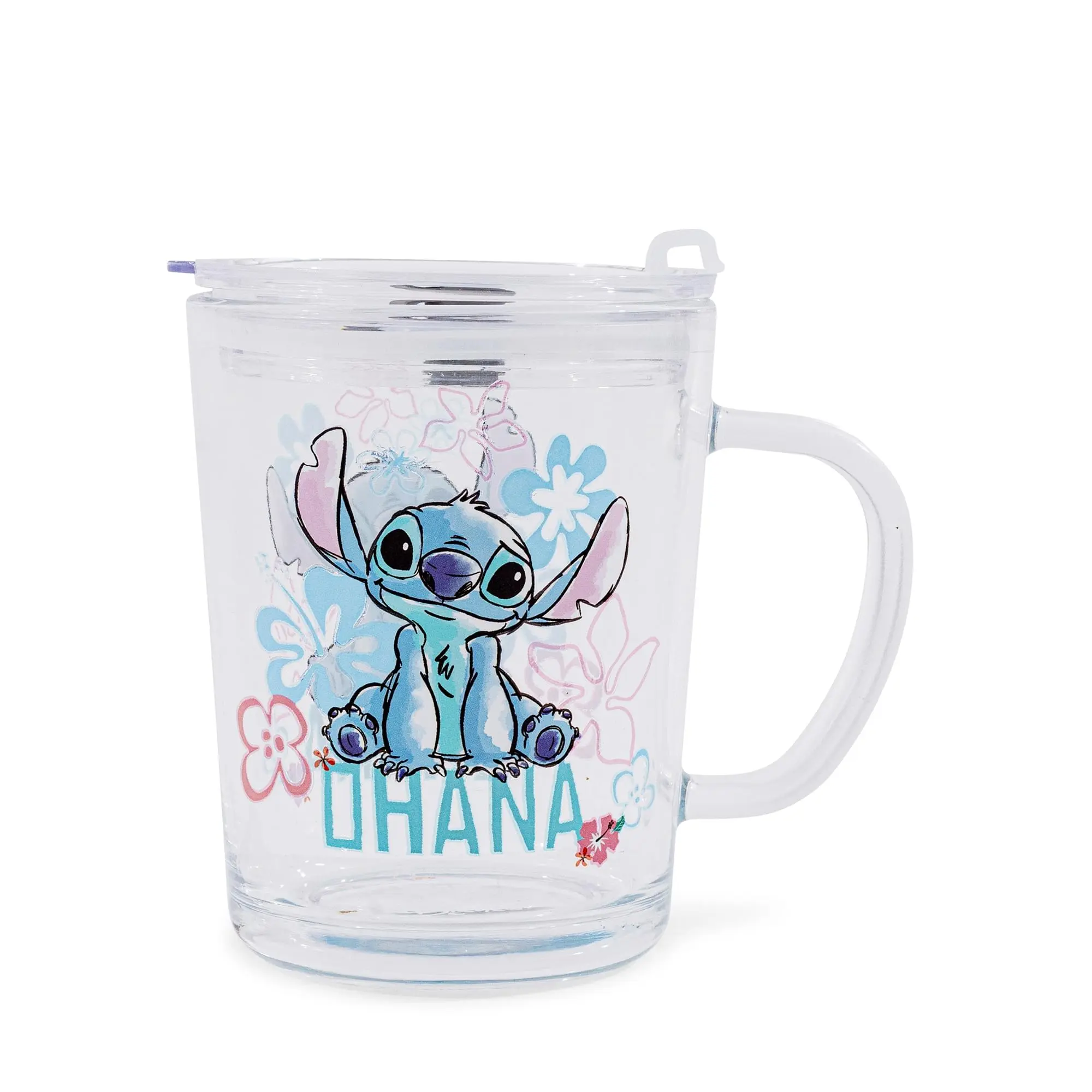 Disney Lilo & Stitch "Ohana" Glass Mug With Lid | Holds 14 Ounces Disney Lilo & Stitch "Ohana" Glass Mug With Lid | Holds 14 Ounces