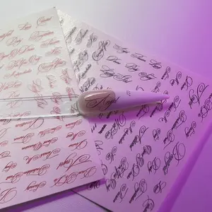 Calligraphy Decals Nails 2 Pack - Elegant Script Design for Nail Art
