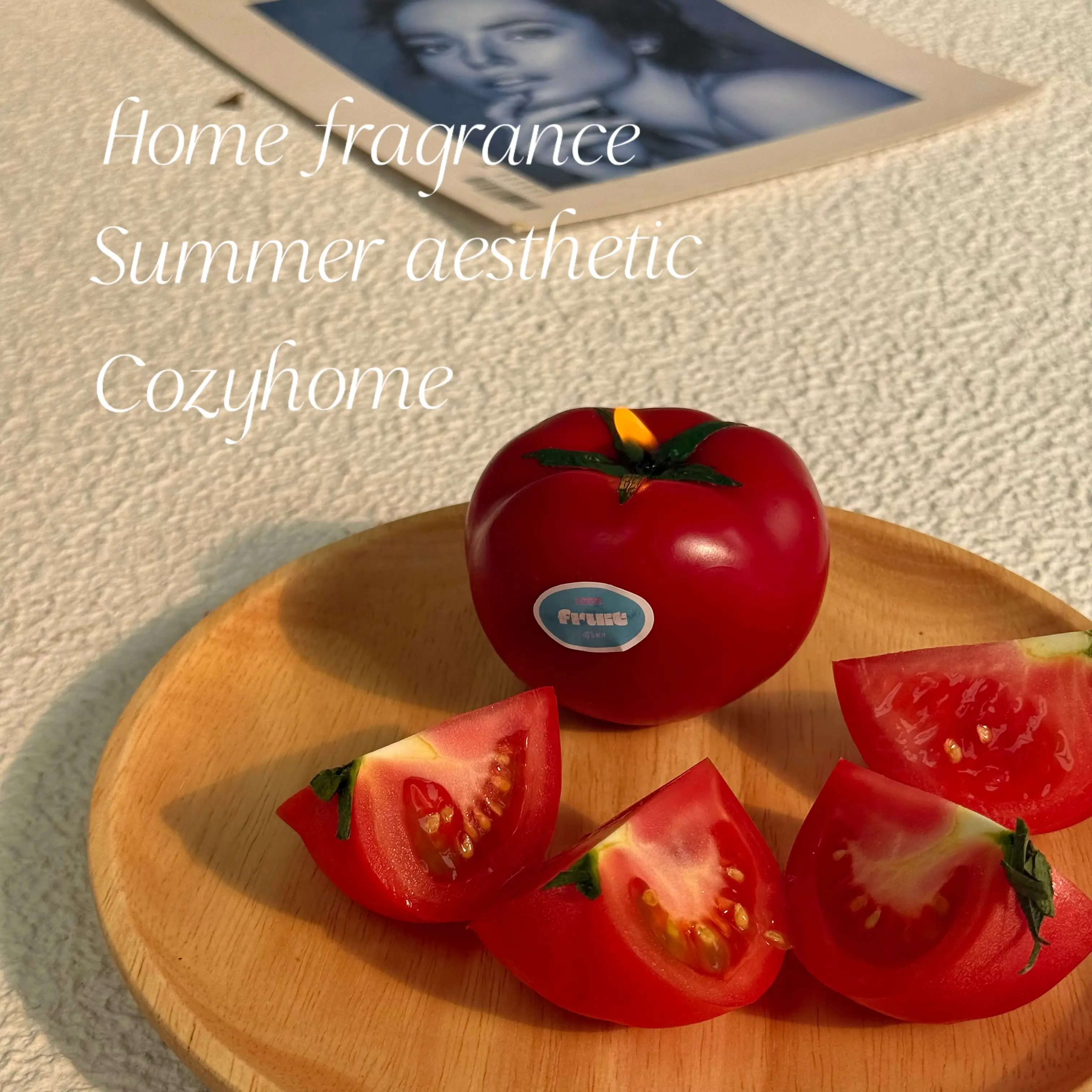 100% Handmade Tomato Fruit Scent Candle – Fresh Tomato Fragrance, Wild Tomato Aroma; Home Decor Gift, Ambient Decorative Home Ornament Candle; Realistic Fruit Design; Made from Soy Wax and Beeswax; Safe