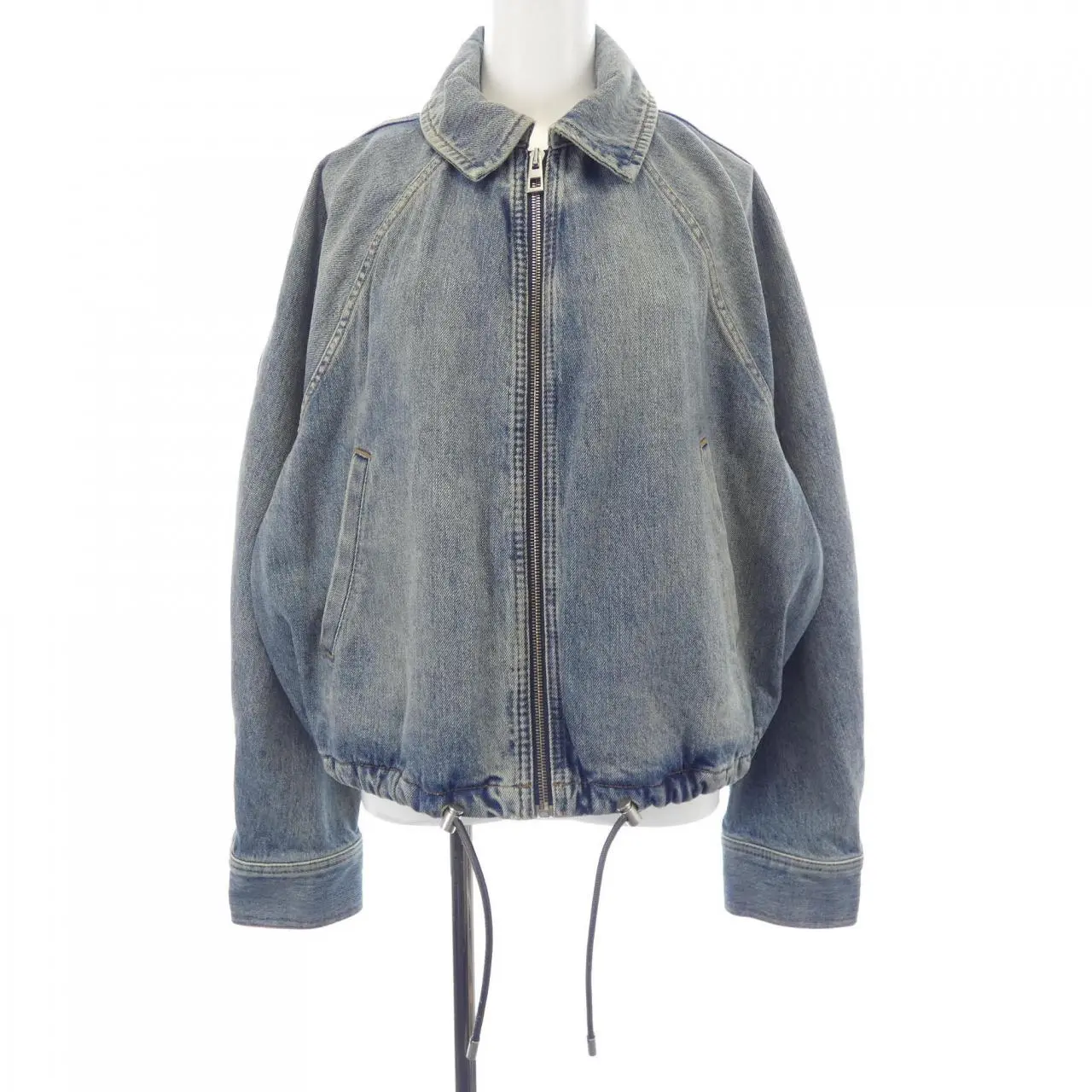 Pre-owned Loewe Denim Small Leather Goods Balloon Anagram Jacket