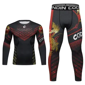 Cody Lundin Set Rashguard UV Protection Compression Pant and Blouse UPF 50+ Swimsuit With leaf Print Fitness Suit Sportswear