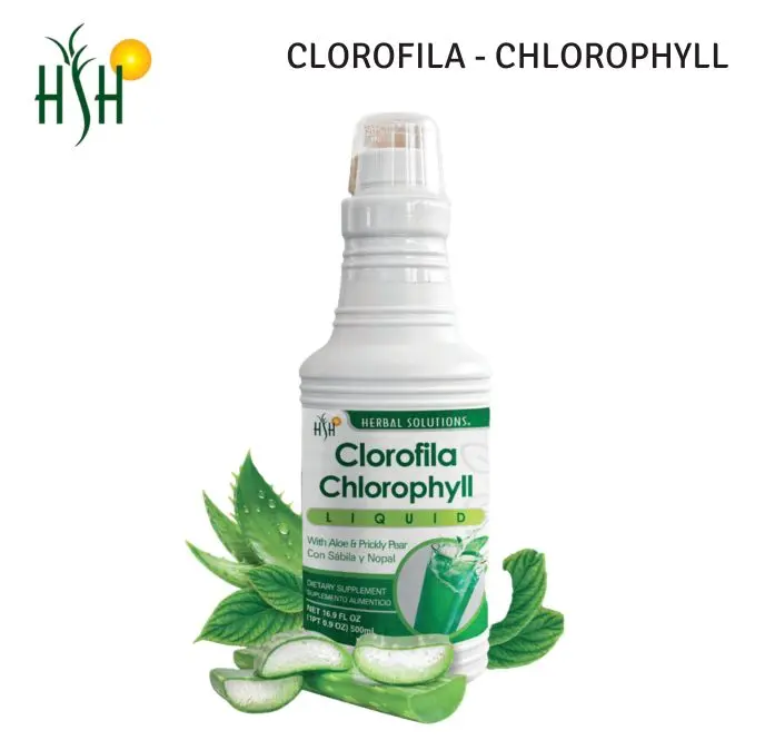 HERBAL SOLUTIONS Liquid Chlorophyll with Aloe Vera & Prickly Pear – 16.9 fl oz (500 mL) Natural Healthcare