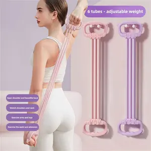 6 Gears Adjustable High Elastic Resistance Band, Yoga Shoulder Opening Stretch Rope, Fitness Training Tool for Women