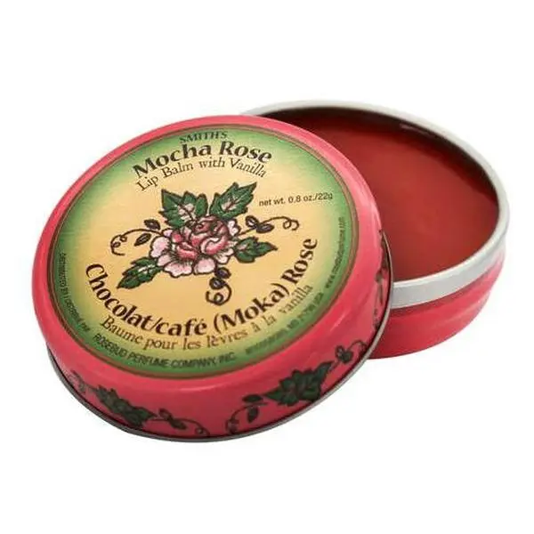 Rosebud Mocha Rose Lip Balm 0.8 oz - Vanilla & Chocolate Aroma, Hydrating Formula, Suitable for All Skin Types, Shea, Beeswax, Moisturizing Lip Care, Lip Softening Balms