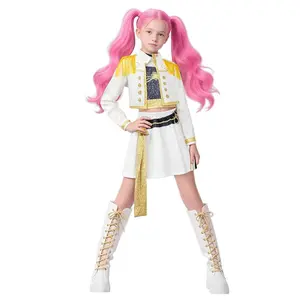 Children's role-playing costume set for girls, universal for all seasons, designed specifically for children, demon hunter style, popular singer Halloween women's clothing, children's idol stage performance girl cosplay set