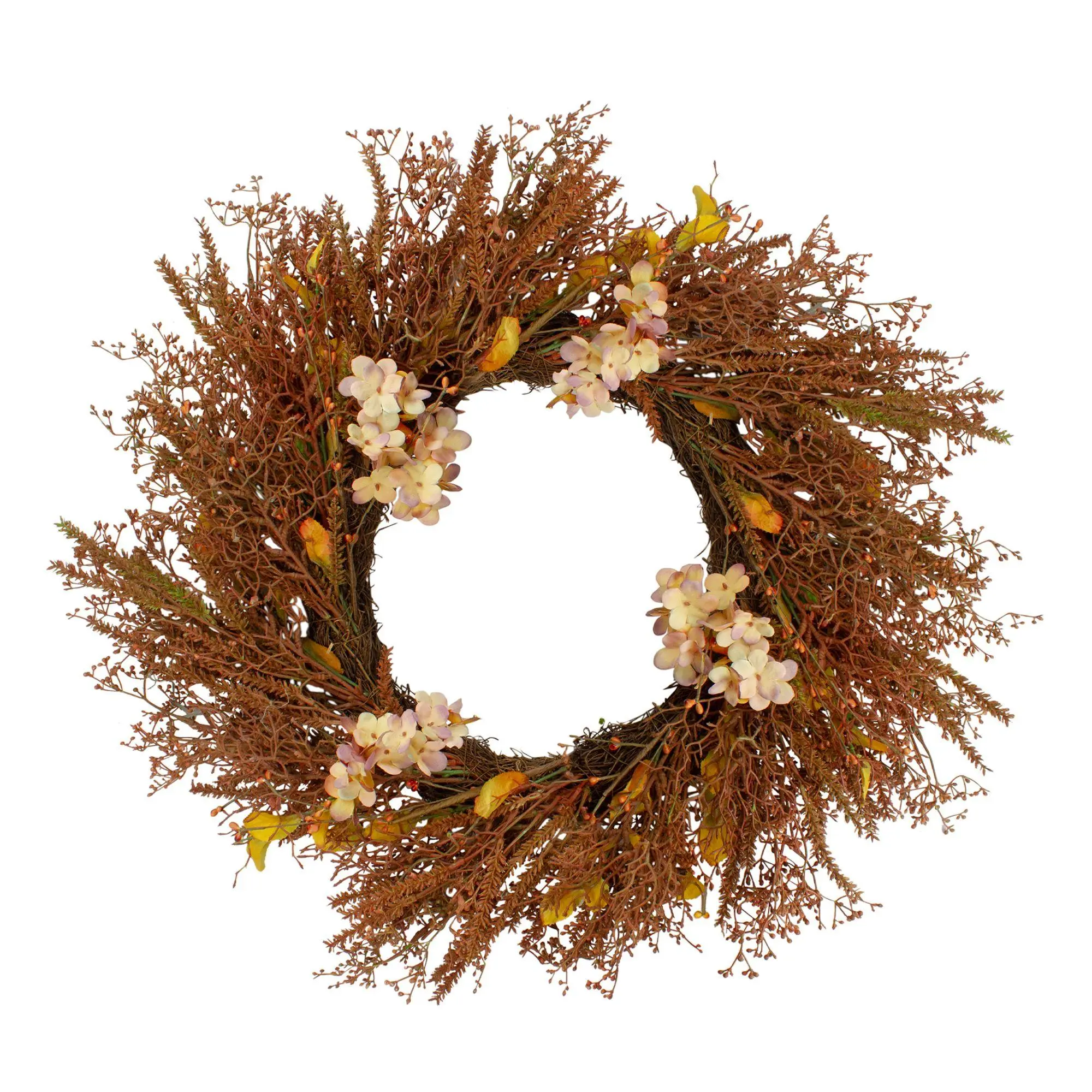 northlight autumn harvest leaf grass wreath