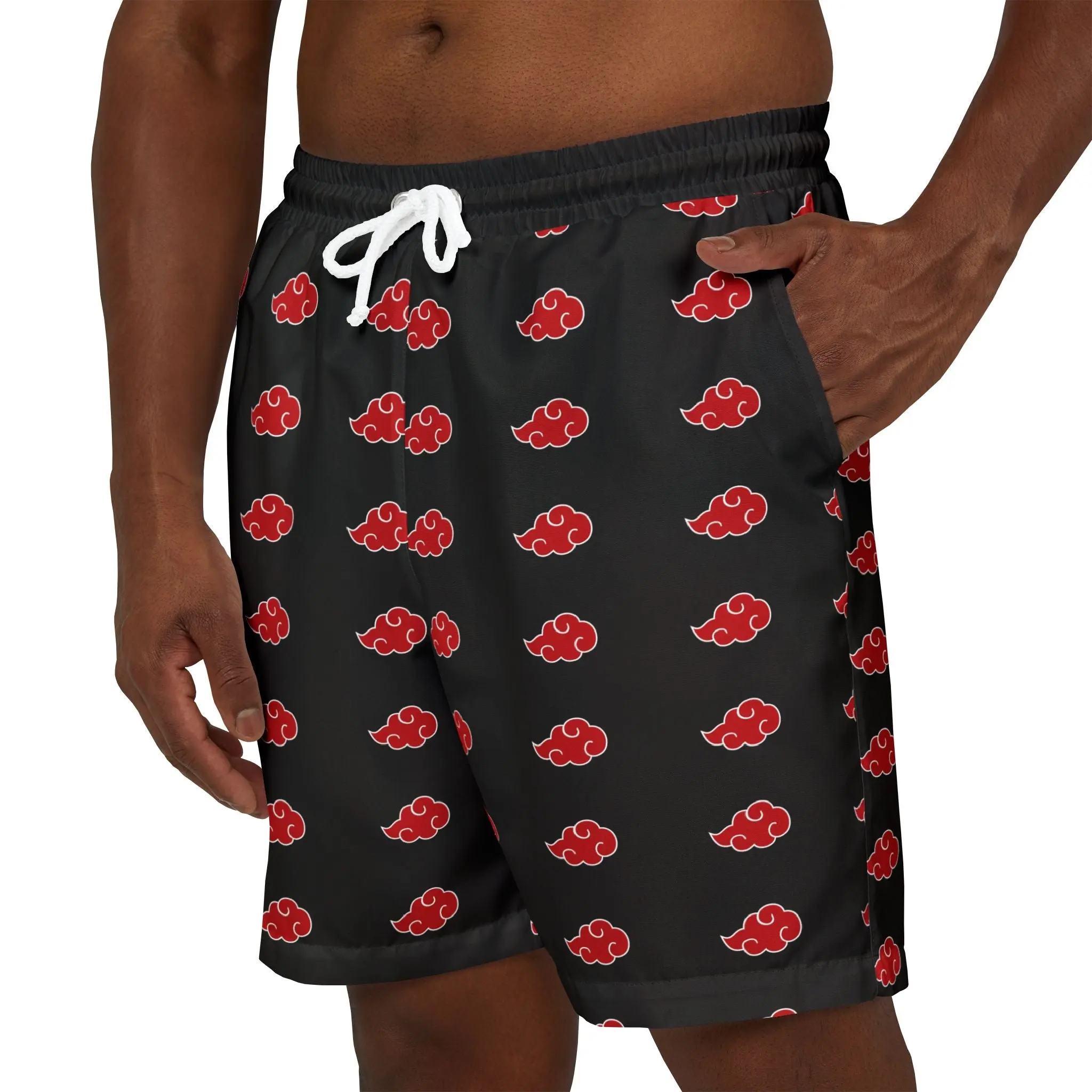 Unisex Shorts with Akatsuki Anime Naruto Pattern,