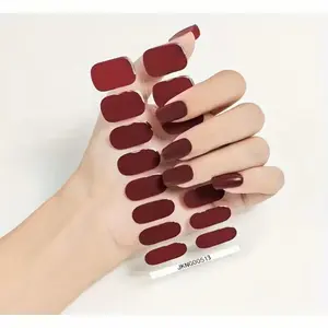 Solid Color Nail Gel Stickers, Nail Stickers, Paper Nail Stickers, Semi-Cured, Christmas, Halloween, Date Party Sister Gifts, Daily Makeup Decorations