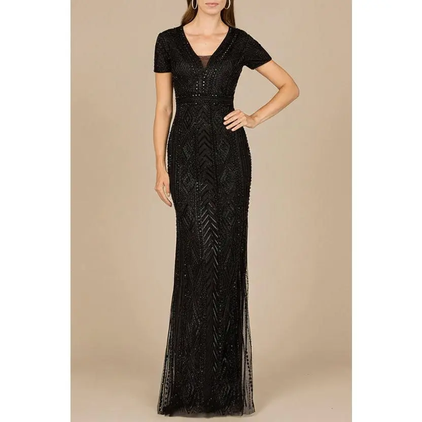 Lara 29606 - Closed Back, Cap Sleeve Dress