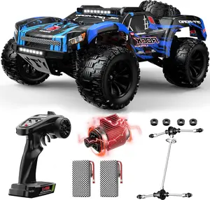 DEERC 1:12 RC Cars, 28MPH High Speed 4WD Off-Road Monster Truck, Short Course Truck with 2 Batteries, All Terrain Remote Control Car 2.4GHz, Spare Tire & LED Lights
